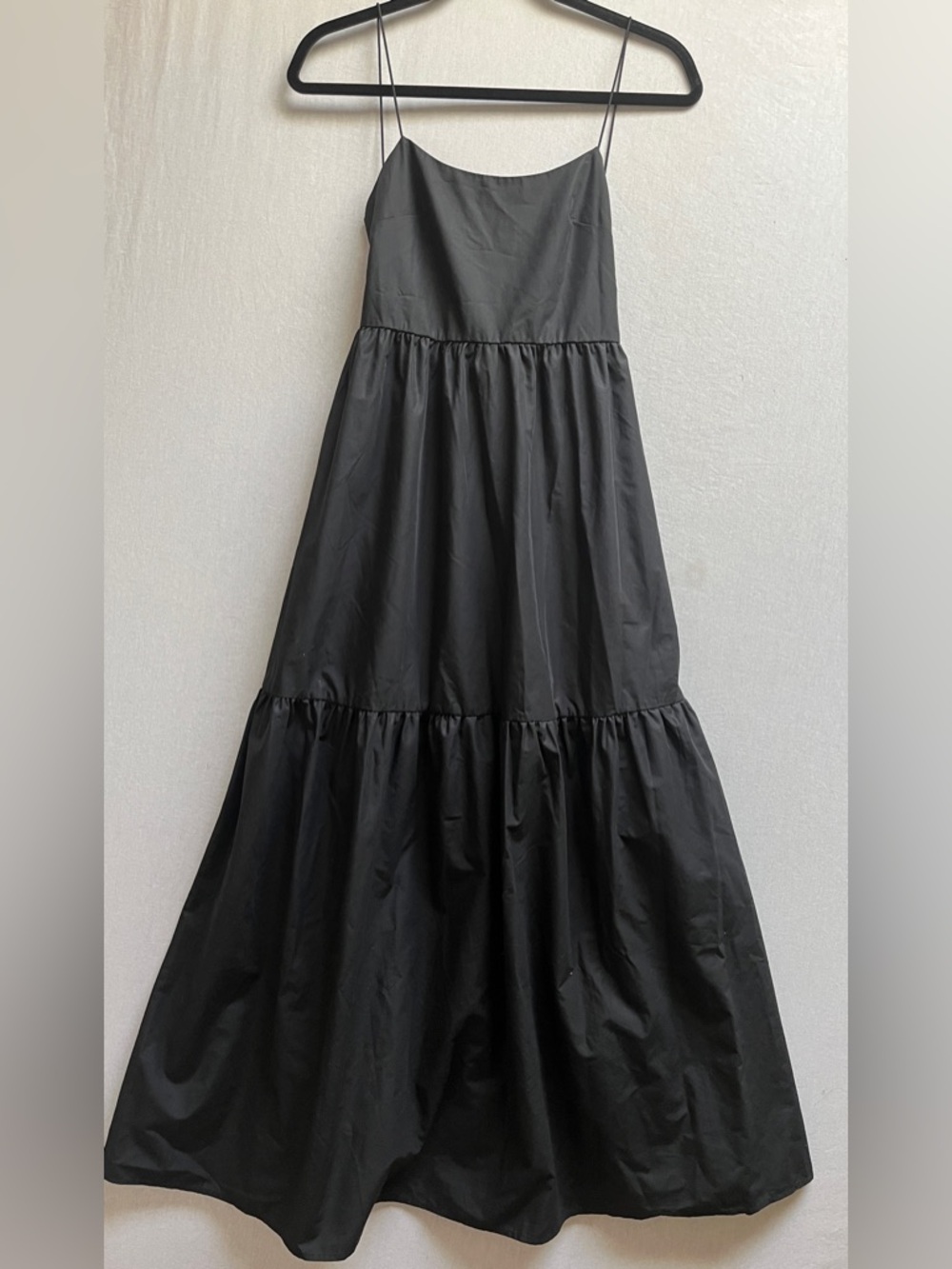 COMMENSE Tiered Maxi Dress Open Back Spaghetti Strap XS